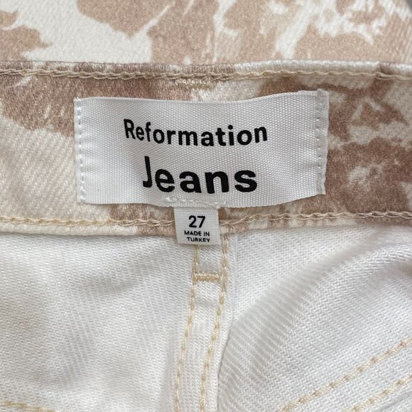 New Reformation Abalone Floral Toile High Rise Straight Jeans 27 $188 - Picture 6 of 7
